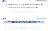 Emerging Consulting Opportunities & Developing Consulting Skills