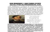 Titulo de Propriedad 4136 and Don Mariano E. San Pedro Estate -- The Weapon of Rizalist Enlightenment Revolution!
