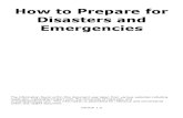 How to Prepare for a Disasters and Emergencies