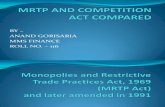 Mrtp and Competition Act Compared