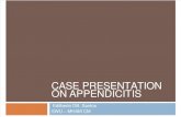 Appendicitis: A Case Presentation