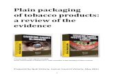 Plain packaging of tobacco products: a review of the evidence