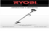 Ryobi 875R 4-Cycle Straight Shaft Trimmer Plus Manual