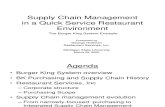 Supply Chain Management in a Quick Service Restaurant Chain