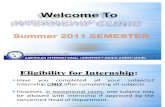 Internship Clinic- Summer 2011 Semester