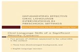 Implementing Effective Oral Language Interventions in Preschool Settings