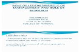 Role of Ledearship,Role of Management and Role Of