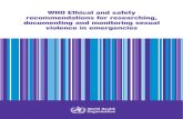 Ethical and Safety Recommendation for Documenting and Monitoring Sexual Violence