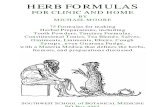 Herb Formulas for Clinic & Home by Michael Moore