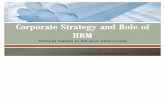 Corporate Strategy and Role of HRM