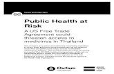 Public Health at Risk: A US free trade agreement could threaten access to medicines in Thailand