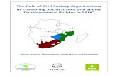 The Role of Civil Society Organisations in Promoting Social Justice and Sound Development Polices in SADC: A case study of Mozambique, South Africa and Zimbabwe
