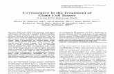 cryosurgery in the treatment of gct