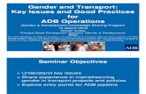 Gender and Transport: Key Issues and Good Practices for ADB Operations