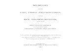 Memoirs of the Life, Times, and Writings, of the Rev. Thomas Boston, of Ettrick - Thomas Boston