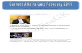 Current Affairs Quiz February - 2011 - TheOnlineGK