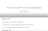 Novel CAPTCHA Schemes - Presentation