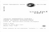 Apollo Experience Report Crew Station Integration Volume III Spacecraft Hand Controller Deveolopment