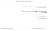 Common Malpractices -- 2009