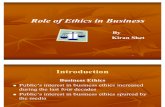 Role of Ethics in Buissness