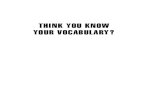 Think You Know Your Vocabulary