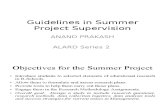 Guidelines in Summer Project Supervision