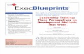 Leadership Training- Three Perspectives on Development Methods That Work Skill Soft)