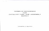 Term of Reference for Catalyst Tube Sub Assembly Supply