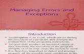 Managing Errors and Exceptions