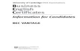 BEC TEST VANTAGE - Information for Candidates