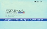 CNCS 2011 Congressional Budget Justification ||  Corporation for National and Community Service CBJ 2011