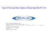 Ground Water Report: Khanna Paper MillsP Ltd : Nksagar