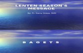 Lenten Season s Message