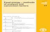Food Energy Methods