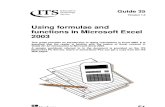 Using Formulae and Functions in Microsoft Excel 2003