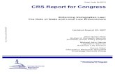 CRS - Enforcing Immigration Law: The Role of State and Local Law Enforcement (August 30, 2007)