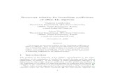 Recurrent Relation for Branching Coeﬃcients of aﬃne Lie Algebras