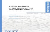 Access to Water in the Slums of the Developing World