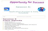 Session 6 the Application Process & Daily Schedule
