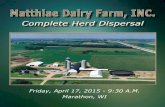 Matthiae Dairy Farm, Inc Complete Herd Dispersal