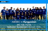 3 round application questionnaire | MCEB 1516 | AIESEC in Kyrgyzstan