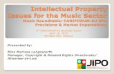 Intellectual Property Issues for the Music Sector