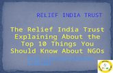 The relief india trust explaining about the top 10 things you should know about ngos