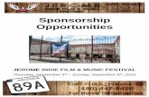 Jerome 89A Indie Film & Music Festival Sponsorship Package