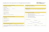Postgraduate studies admissions application
