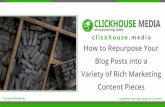How to Repurpose Your Blog Posts in to a Variety of Rich Marketing Content Pieces