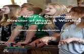 Music director job description & person spec for publication