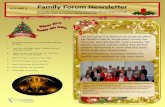 Family forum newsletter Christmas 2015