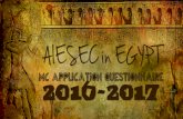 AIESEC in Egypt MC Application Questionnaire 2016 - 2017