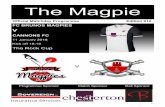 FC Brunos Magpies v Cannons FC football programme 11 Jan 2016